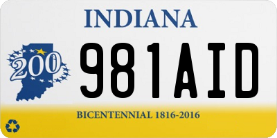IN license plate 981AID
