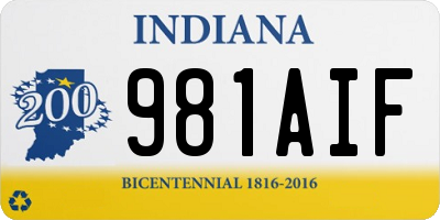 IN license plate 981AIF