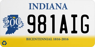 IN license plate 981AIG