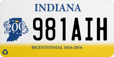 IN license plate 981AIH