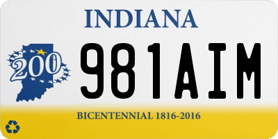 IN license plate 981AIM