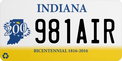 IN license plate 981AIR