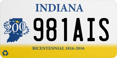 IN license plate 981AIS