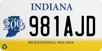 IN license plate 981AJD