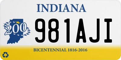 IN license plate 981AJI