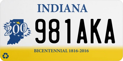 IN license plate 981AKA