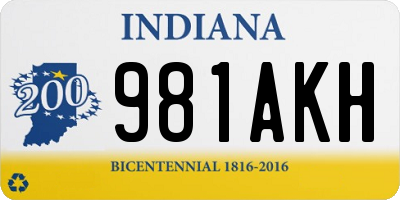 IN license plate 981AKH