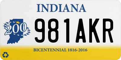 IN license plate 981AKR