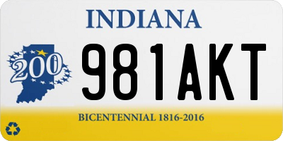 IN license plate 981AKT