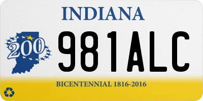 IN license plate 981ALC