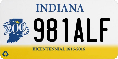 IN license plate 981ALF