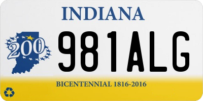 IN license plate 981ALG
