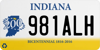 IN license plate 981ALH