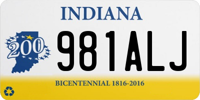 IN license plate 981ALJ