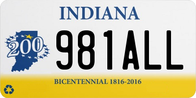 IN license plate 981ALL