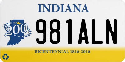 IN license plate 981ALN
