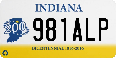 IN license plate 981ALP