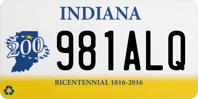 IN license plate 981ALQ