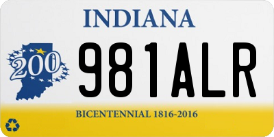 IN license plate 981ALR