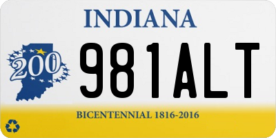 IN license plate 981ALT