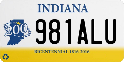 IN license plate 981ALU