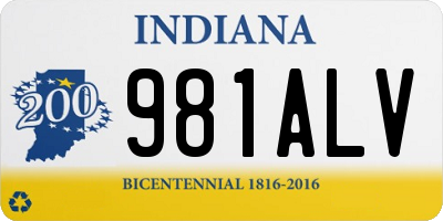 IN license plate 981ALV