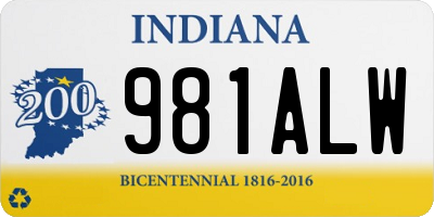 IN license plate 981ALW