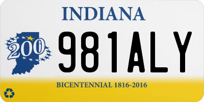 IN license plate 981ALY