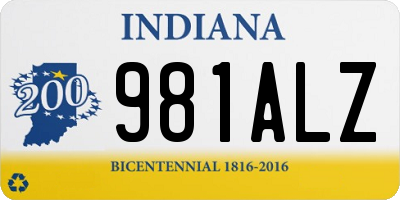 IN license plate 981ALZ