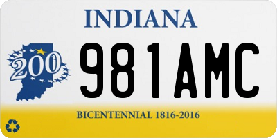 IN license plate 981AMC