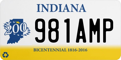 IN license plate 981AMP