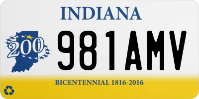 IN license plate 981AMV