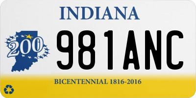 IN license plate 981ANC