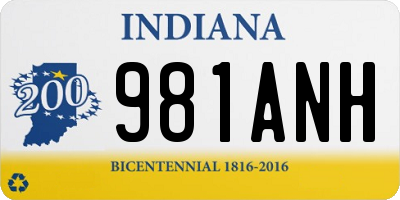 IN license plate 981ANH
