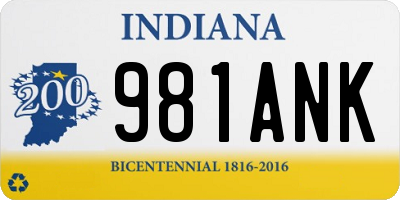 IN license plate 981ANK