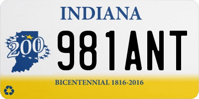 IN license plate 981ANT