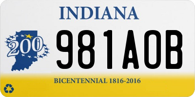 IN license plate 981AOB