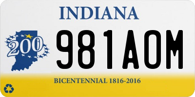IN license plate 981AOM