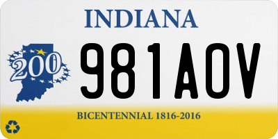 IN license plate 981AOV