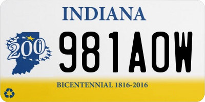 IN license plate 981AOW