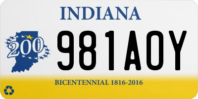 IN license plate 981AOY