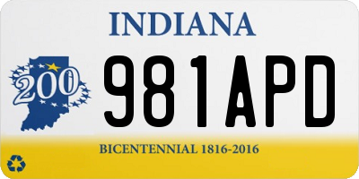 IN license plate 981APD