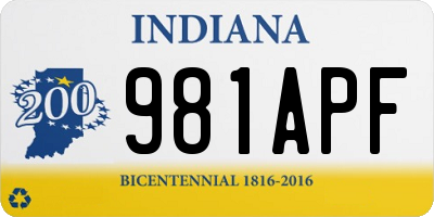 IN license plate 981APF