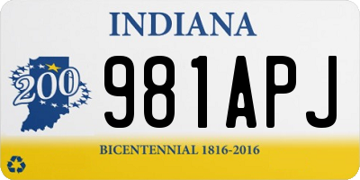 IN license plate 981APJ