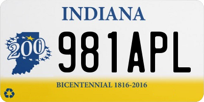 IN license plate 981APL
