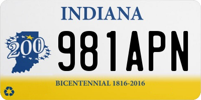 IN license plate 981APN
