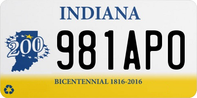 IN license plate 981APO