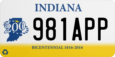 IN license plate 981APP