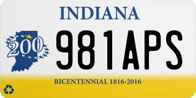 IN license plate 981APS
