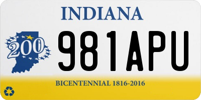 IN license plate 981APU